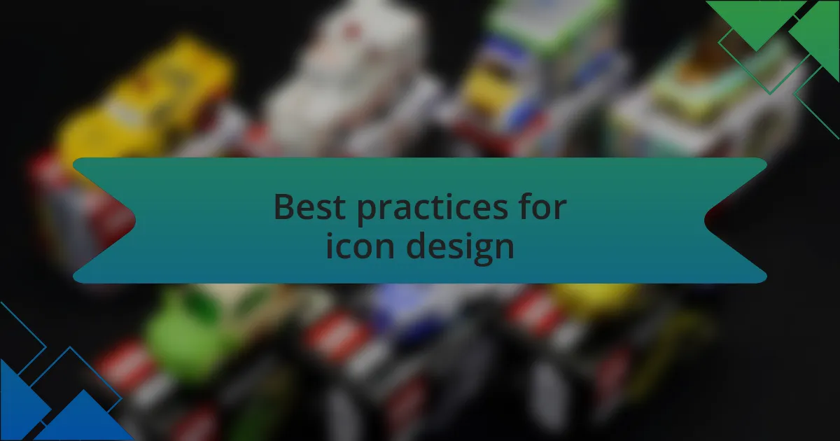 Best practices for icon design