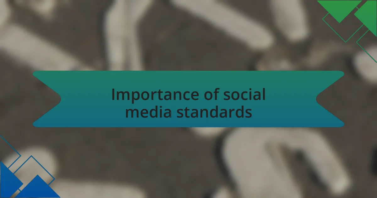 Importance of social media standards