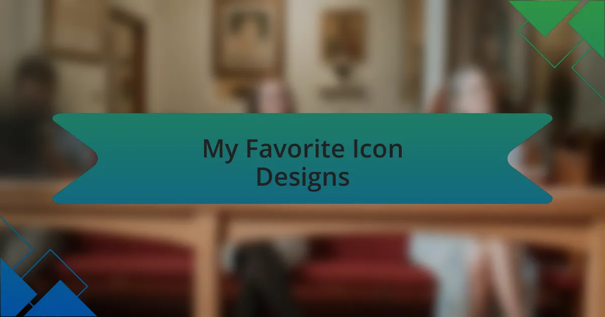 My Favorite Icon Designs