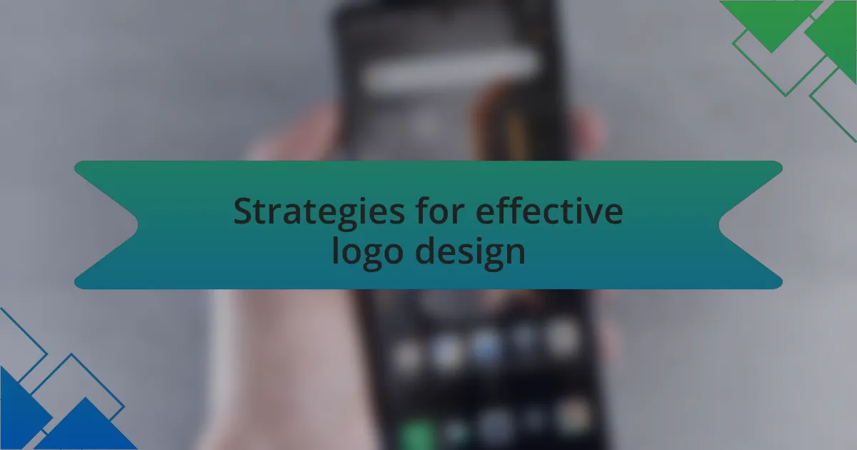 Strategies for effective logo design
