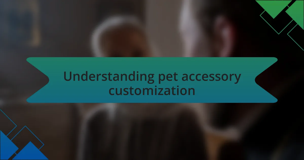 Understanding pet accessory customization